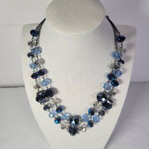 Trifari Multicolor Crystal Beaded Statement Necklace With Adjustable Chain